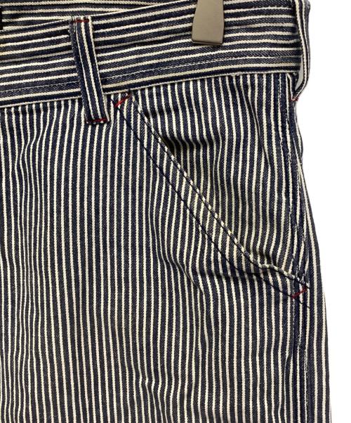 stussy（ステューシー）stussy (ステューシー) ダブルニーヒッコリーペインターパンツ ネイビー×ホワイト サイズ:32の古着・服飾アイテム