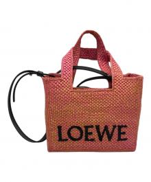 LOEWE×Paula's Ibiza（ロエベ×パウラズ・イビザ）の古着「フォント ラフィア2wayバッグ mini」｜ピンク