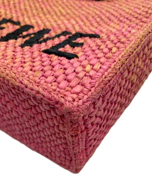 LOEWE（ロエベ）LOEWE (ロエベ) PAULA'S IBIZA (パウラズ・イビザ) フォント ラフィア2wayバッグ mini ピンクの古着・服飾アイテム