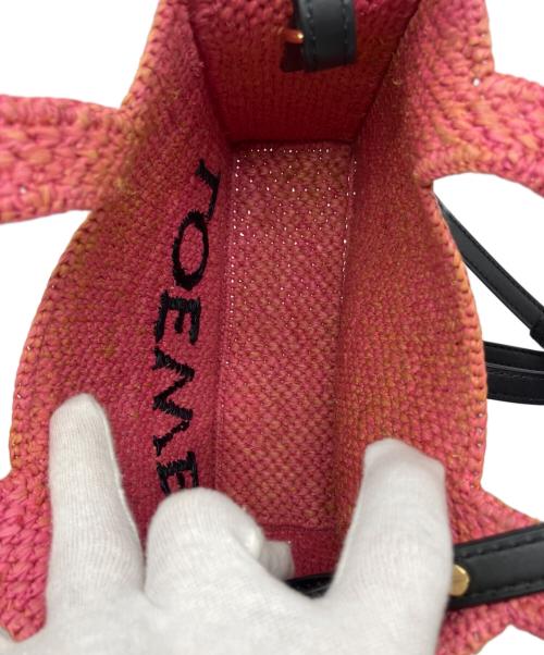 LOEWE（ロエベ）LOEWE (ロエベ) PAULA'S IBIZA (パウラズ・イビザ) フォント ラフィア2wayバッグ mini ピンクの古着・服飾アイテム