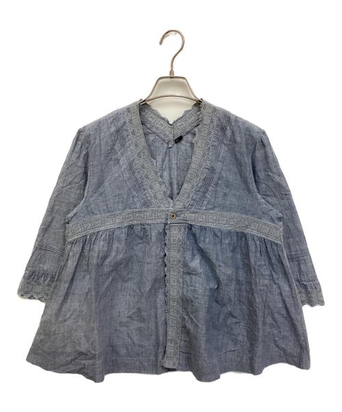 45R（フォーティファイブ・アール）45R (フォーティファイブ・アール) ダンガリーインドカディdeカットワークボレロ ブルー サイズ:FREEの古着・服飾アイテム