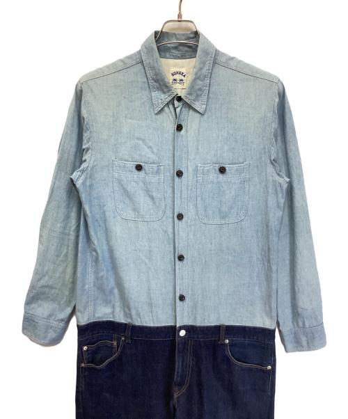 SUNSEA（サンシー）SUNSEA (サンシー) シャンブレー×デニム切替ジャンプスーツ インディゴ サイズ:不明の古着・服飾アイテム