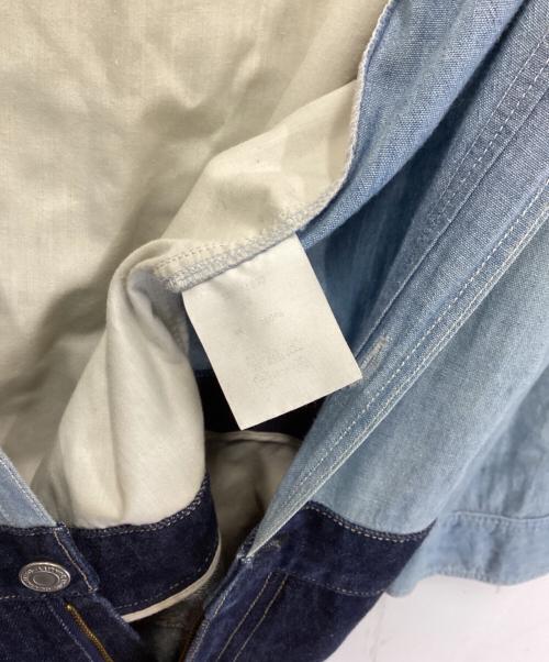 SUNSEA（サンシー）SUNSEA (サンシー) シャンブレー×デニム切替ジャンプスーツ インディゴ サイズ:不明の古着・服飾アイテム