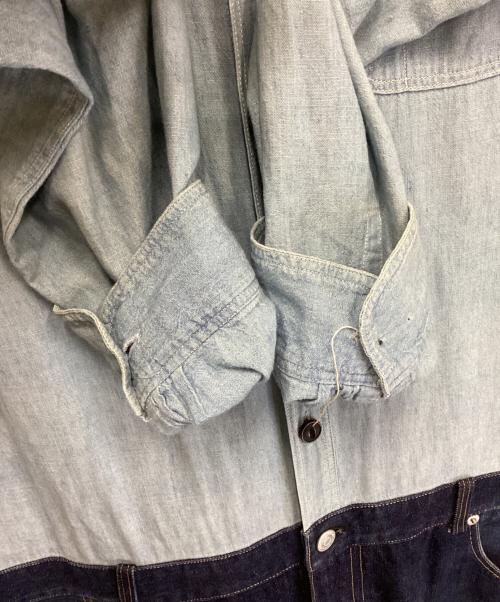 SUNSEA（サンシー）SUNSEA (サンシー) シャンブレー×デニム切替ジャンプスーツ インディゴ サイズ:不明の古着・服飾アイテム