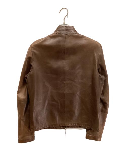 GUCCI（グッチ）GUCCI (グッチ) ラムレザージャケット ブラウン サイズ:48の古着・服飾アイテム