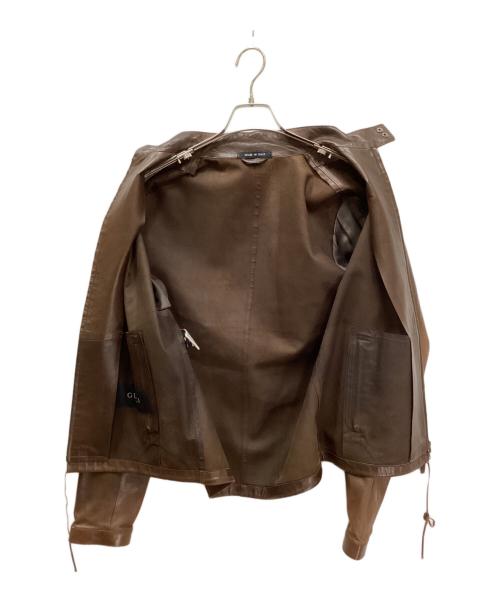 GUCCI（グッチ）GUCCI (グッチ) ラムレザージャケット ブラウン サイズ:48の古着・服飾アイテム