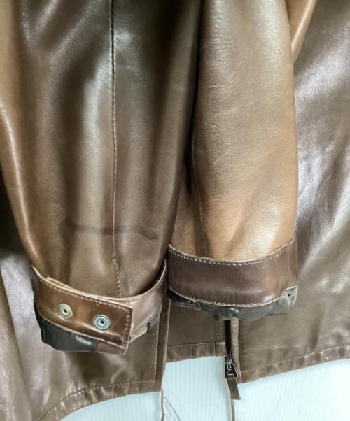 GUCCI（グッチ）GUCCI (グッチ) ラムレザージャケット ブラウン サイズ:48の古着・服飾アイテム