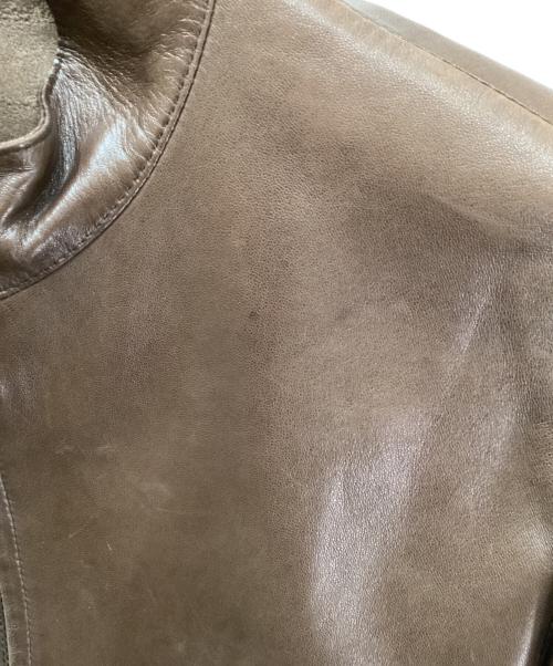 GUCCI（グッチ）GUCCI (グッチ) ラムレザージャケット ブラウン サイズ:48の古着・服飾アイテム