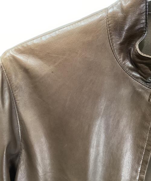 GUCCI（グッチ）GUCCI (グッチ) ラムレザージャケット ブラウン サイズ:48の古着・服飾アイテム