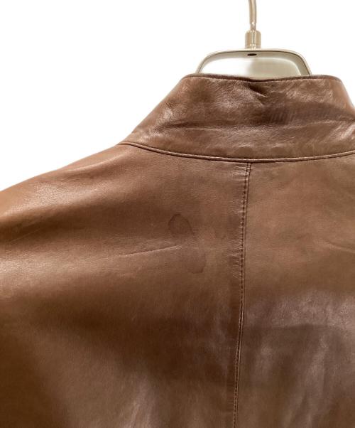 GUCCI（グッチ）GUCCI (グッチ) ラムレザージャケット ブラウン サイズ:48の古着・服飾アイテム