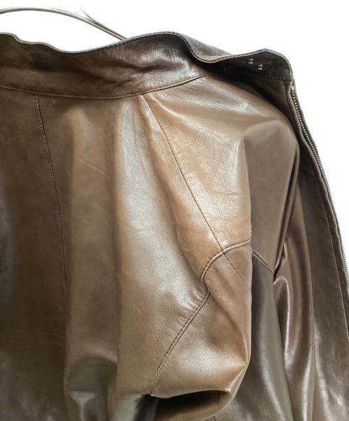 GUCCI（グッチ）GUCCI (グッチ) ラムレザージャケット ブラウン サイズ:48の古着・服飾アイテム