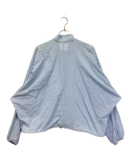 digawel（ディガウェル）DIGAWEL (ディガウェル) シルク混ドルマンスリーブストライプシャツ スカイブルー サイズ:3の古着・服飾アイテム