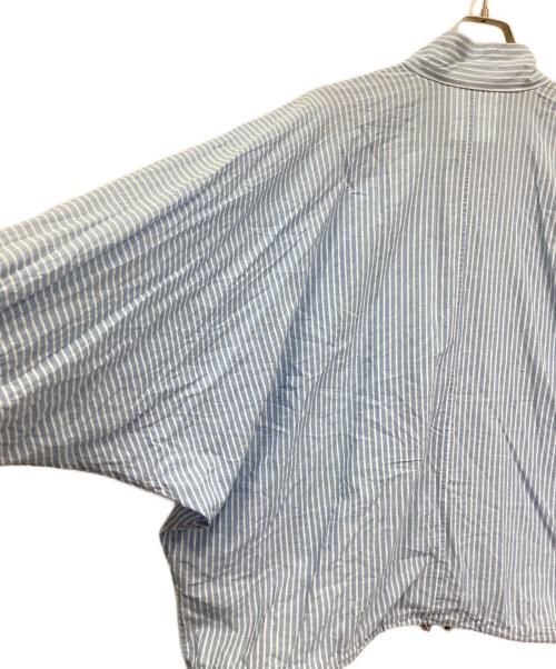 digawel（ディガウェル）DIGAWEL (ディガウェル) シルク混ドルマンスリーブストライプシャツ スカイブルー サイズ:3の古着・服飾アイテム