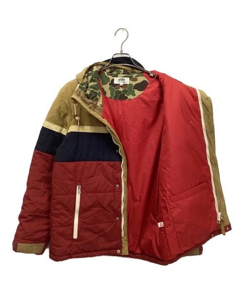 eYe COMME des GARCONS JUNYAWATANABE MAN（アイ コム デ ギャルソン ジュンヤ ワタナベ マン）eYe COMME des GARCONS JUNYAWATANABE MAN (アイ コム デ ギャルソン ジュンヤ ワタナベ マン) 中綿フーディージャケット レッド×ブラウン サイズ:Mの古着・服飾アイテム