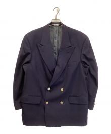 Burberry's（バーバリー）の古着「ロゴ刻印ボタンダブルジャケット」｜ネイビー