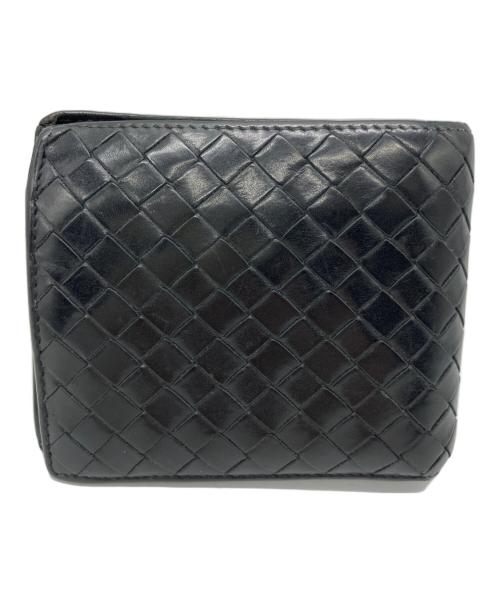 BOTTEGA VENETA（ボッテガベネタ）BOTTEGA VENETA (ボッテガベネタ) イントレチャート2つ折り財布 ブラックの古着・服飾アイテム