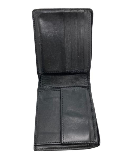 BOTTEGA VENETA（ボッテガベネタ）BOTTEGA VENETA (ボッテガベネタ) イントレチャート2つ折り財布 ブラックの古着・服飾アイテム