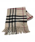 BURBERRYバーバリー）の古着「ノヴァチェックフリンジマフラー」｜ベージュ