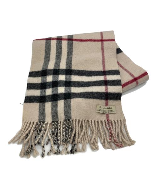 BURBERRY（バーバリー）BURBERRY (バーバリー) ノヴァチェックフリンジマフラー ベージュの古着・服飾アイテム