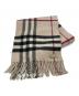 BURBERRY（バーバリー）の古着「ノヴァチェックフリンジマフラー」｜ベージュ