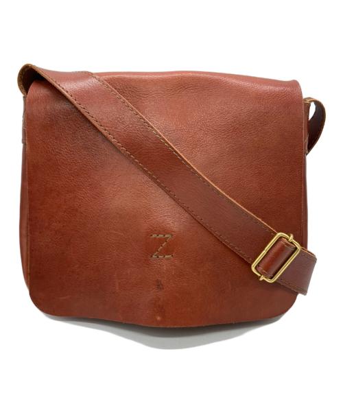 Herz（ヘルツ）Herz (ヘルツ) レザーフラップショルダーバッグ ブラウンの古着・服飾アイテム