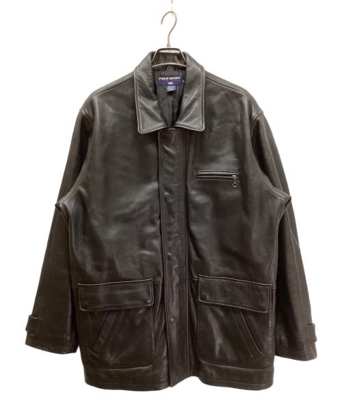 POLO SPORT（ポロスポーツ）POLO SPORT (ポロスポーツ) レザーカーコート ブラック サイズ:Lの古着・服飾アイテム
