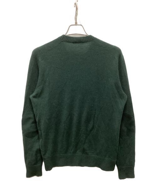 PRADA（プラダ）PRADA (プラダ) 15AW Cashmere elbow patch knit/カシミヤ混エルボーパッチニット グリーン サイズ:50の古着・服飾アイテム