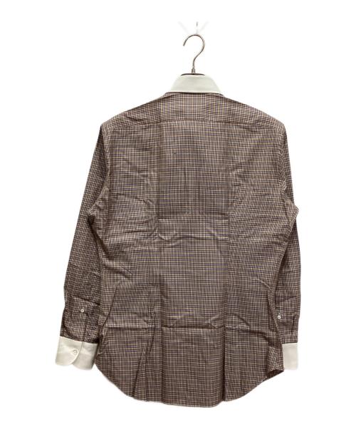 FRAY（フライ）FRAY (フライ) ワイドカラーシャツ ブラウン サイズ:38 未使用品の古着・服飾アイテム