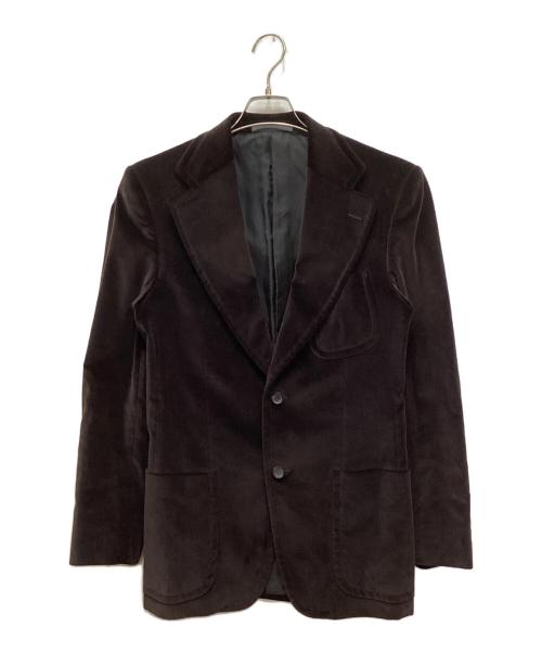 GUCCI（グッチ）GUCCI (グッチ) ベロアテーラードジャケット ブラウン サイズ:44の古着・服飾アイテム