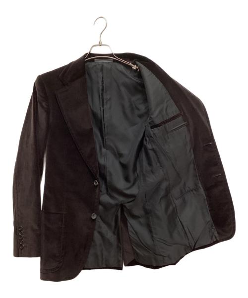 GUCCI（グッチ）GUCCI (グッチ) ベロアテーラードジャケット ブラウン サイズ:44の古着・服飾アイテム