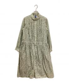 PINK HOUSE（ピンクハウス）の古着「フロントフリル小花柄ブラウスワンピース」｜イエロー×ブルー