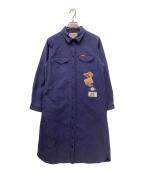 PINK HOUSEピンクハウス）の古着「パッチワークシャツワンピース」｜ネイビー