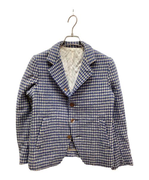 R BY 45rpm（アールバイフォーティファイブアールピーエム）R BY 45rpm (アールバイフォーティファイブアールピーエム) 千鳥格子柄ウールジャケット ブルー サイズ:1の古着・服飾アイテム