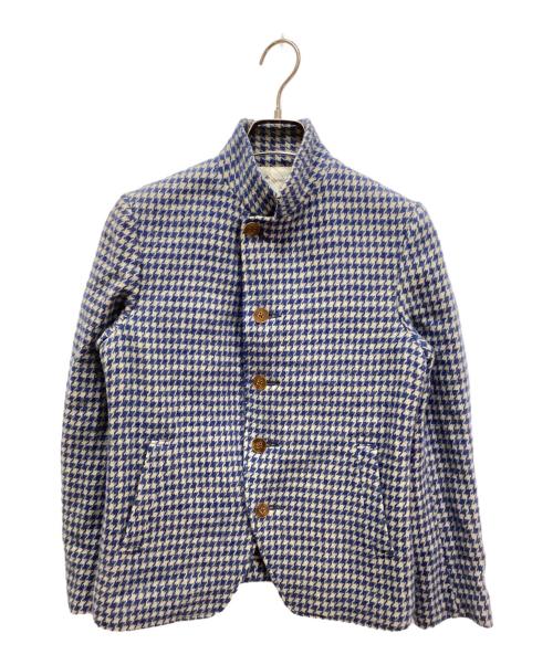 R BY 45rpm（アールバイフォーティファイブアールピーエム）R BY 45rpm (アールバイフォーティファイブアールピーエム) 千鳥格子柄ウールジャケット ブルー サイズ:1の古着・服飾アイテム
