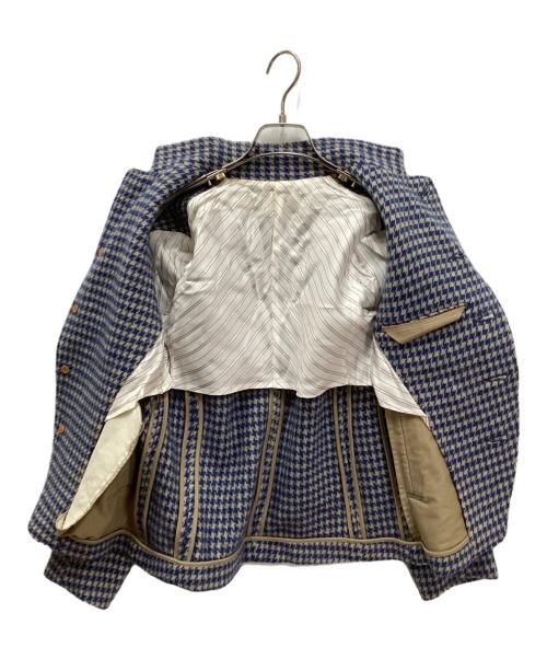 R BY 45rpm（アールバイフォーティファイブアールピーエム）R BY 45rpm (アールバイフォーティファイブアールピーエム) 千鳥格子柄ウールジャケット ブルー サイズ:1の古着・服飾アイテム