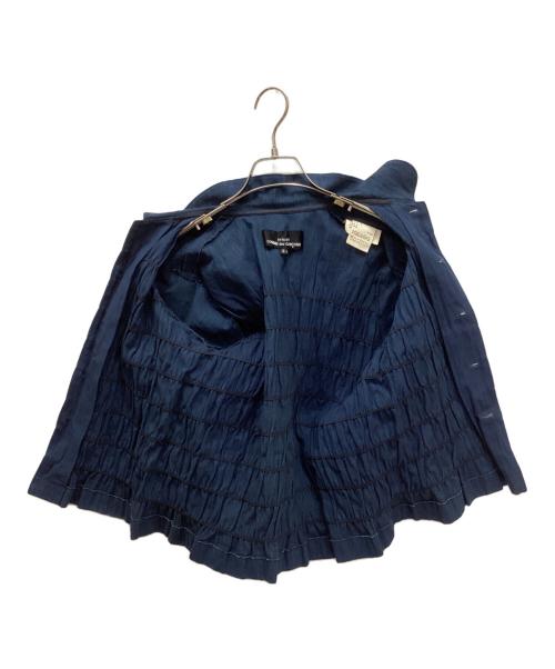 tricot COMME des GARCONS（トリココムデギャルソン）tricot COMME des GARCONS (トリココムデギャルソン) コットン丸襟ギャザーブラウス インディゴ サイズ:Sの古着・服飾アイテム