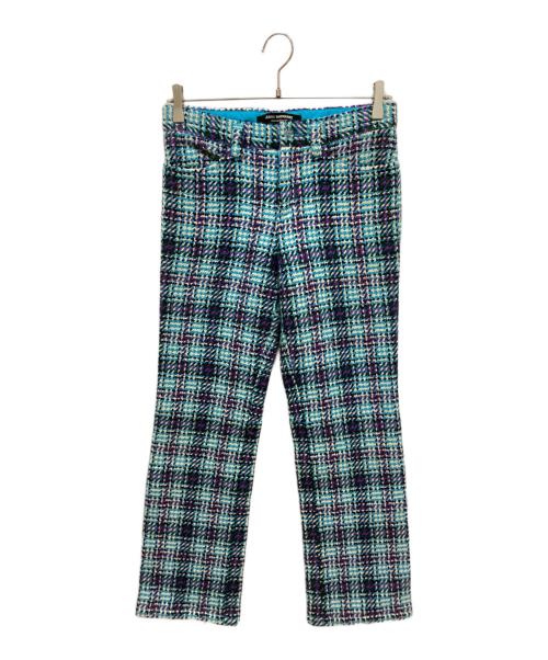 JUNYA WATANABE COMME des GARCONS（(ジュンヤワタナベ コムデギャルソン）JUNYA WATANABE COMME des GARCONS ((ジュンヤワタナベ コムデギャルソン) チェック柄ツイードパンツ スカイブルー サイズ:Sの古着・服飾アイテム