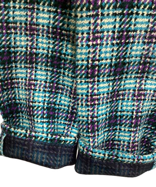 JUNYA WATANABE COMME des GARCONS（(ジュンヤワタナベ コムデギャルソン）JUNYA WATANABE COMME des GARCONS ((ジュンヤワタナベ コムデギャルソン) チェック柄ツイードパンツ スカイブルー サイズ:Sの古着・服飾アイテム