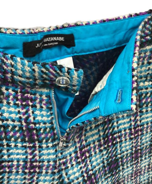 JUNYA WATANABE COMME des GARCONS（(ジュンヤワタナベ コムデギャルソン）JUNYA WATANABE COMME des GARCONS ((ジュンヤワタナベ コムデギャルソン) チェック柄ツイードパンツ スカイブルー サイズ:Sの古着・服飾アイテム