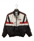 DIADORAディアドラ）の古着「テープラインナイロンジャケット」｜ホワイト×ブラック