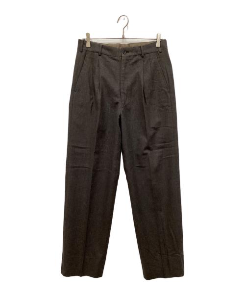 COMME des GARCONS HOMME（コムデギャルソン オム）COMME des GARCONS HOMME (コムデギャルソン オム) モヘヤブレンドタックウールパンツ ブラウン サイズ:Mの古着・服飾アイテム