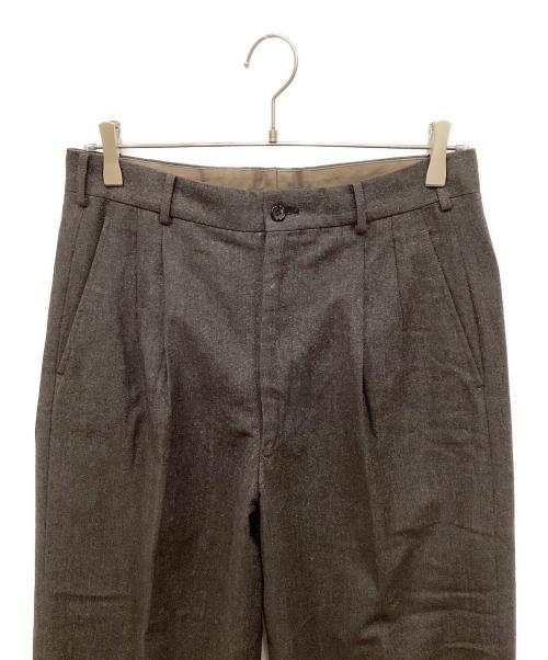 COMME des GARCONS HOMME（コムデギャルソン オム）COMME des GARCONS HOMME (コムデギャルソン オム) モヘヤブレンドタックウールパンツ ブラウン サイズ:Mの古着・服飾アイテム