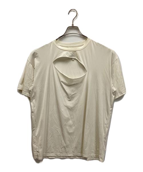 MM6 Maison Margiela（エムエムシックスメゾンマルジェラ）MM6 Maison Margiela (エムエムシックスメゾンマルジェラ) フロントスラッシュオーバーカットソー アイボリー サイズ:Sの古着・服飾アイテム