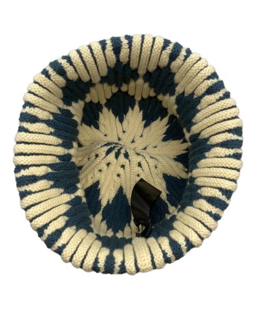 atiissu（アティッシュ）ATiiSSU (アティッシュ) DIa Beanie / ニットキャップ アイボリー×ブルーの古着・服飾アイテム