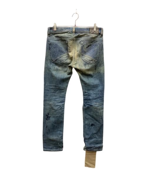 DIESEL（ディーゼル）DIESEL (ディーゼル) パッチーペイントデニムパンツ インディゴ サイズ:W31の古着・服飾アイテム