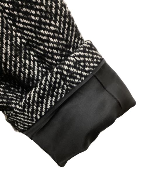 INDIVI（インディヴィ）INDIVI (インディヴィ) リングヘリンボーン柄ダブルジャケットコート ホワイト×ブラック サイズ:38の古着・服飾アイテム