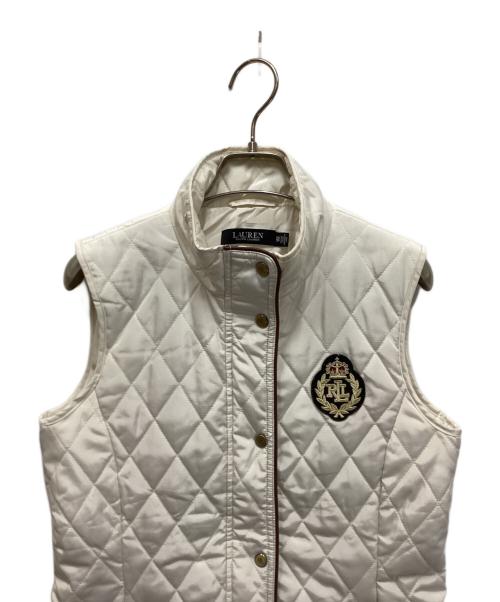 LAUREN RALPH LAUREN（ローレンラルフローレン）LAUREN RALPH LAUREN (ローレンラルフローレン) カレッジキルティングベスト ホワイト サイズ:XSの古着・服飾アイテム