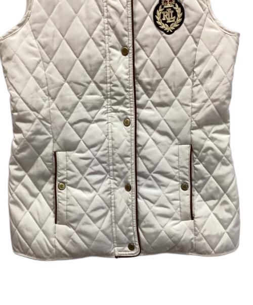 LAUREN RALPH LAUREN（ローレンラルフローレン）LAUREN RALPH LAUREN (ローレンラルフローレン) カレッジキルティングベスト ホワイト サイズ:XSの古着・服飾アイテム