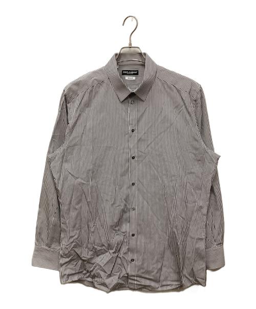 DOLCE & GABBANA（ドルチェ＆ガッバーナ）DOLCE & GABBANA (ドルチェ＆ガッバーナ) ストライプシャツ ホワイト×ブラック サイズ:17.5/44の古着・服飾アイテム