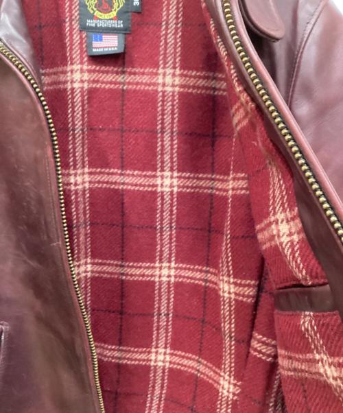 Schott（ショット）Schott (ショット) TRUCKER JACKET Horween Leather ボルドー サイズ:36の古着・服飾アイテム